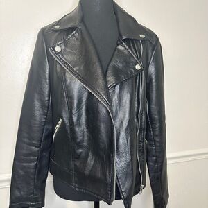 Forever 21 Black Leather Jacket with Silver Accents